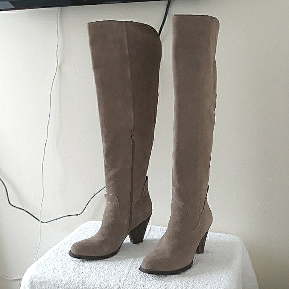 over the knee suede boots